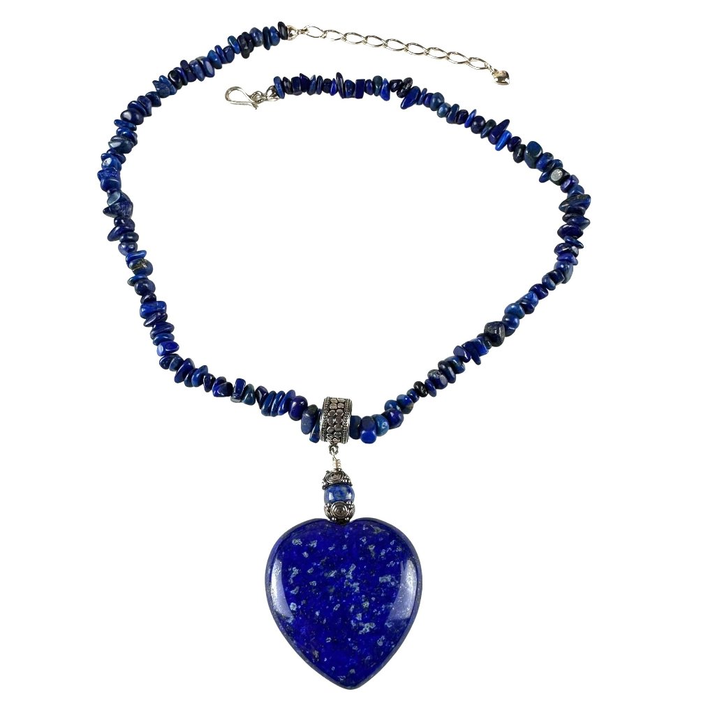 Jay King Sterling Silver Necklace Lapis Lazuli Heart Pendant 66$